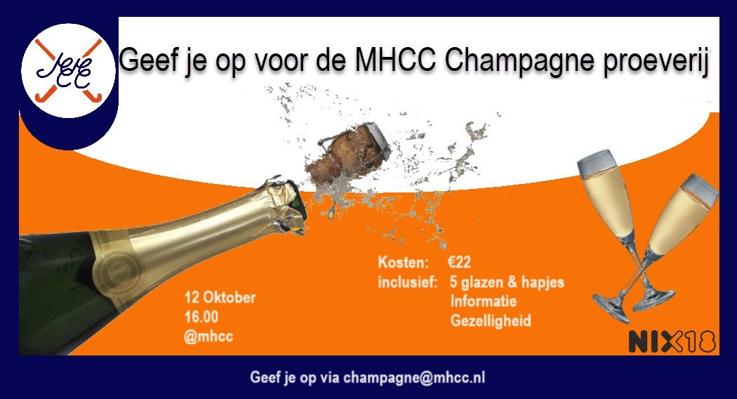 MHCC Champagne proeverij zaterdag 12 oktober Nieuws afbeelding